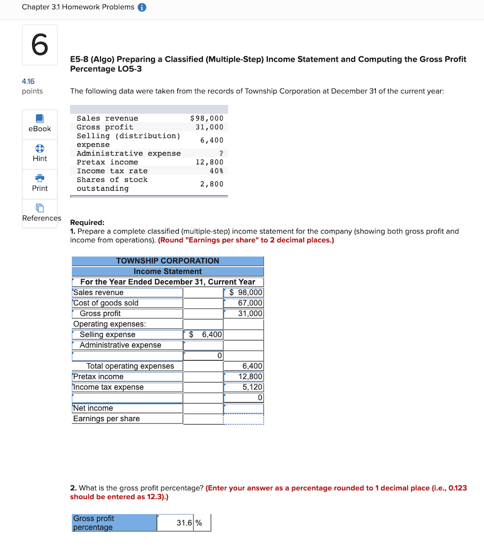 Prepare A Multiple Step Income Statement Through The Calculation Of Gross Profit