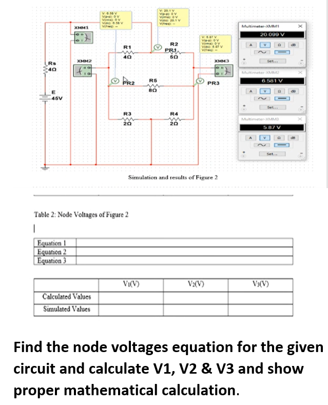 Solved 2017 XMM1 MultimeterXMMI 20.099 V R2 R1 VFV PRU 40