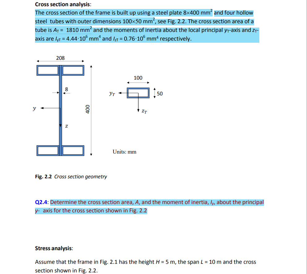 Solved Cross section analysis: The cross section of the | Chegg.com