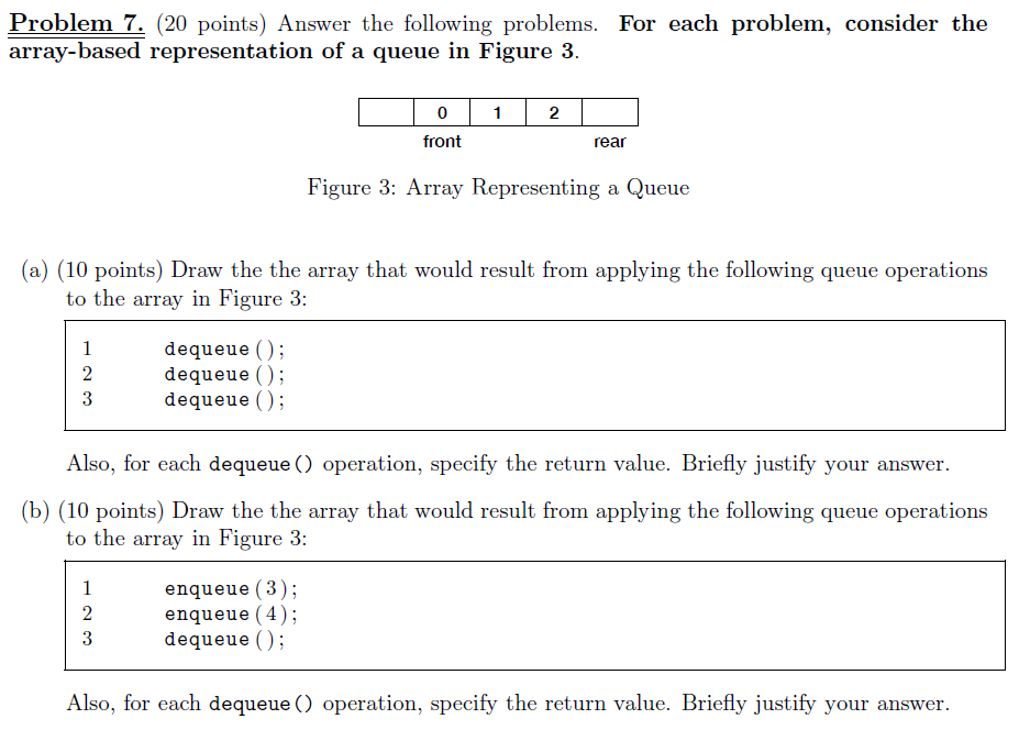 Solved Problem 7. (20 points) Answer the following problems. | Chegg.com