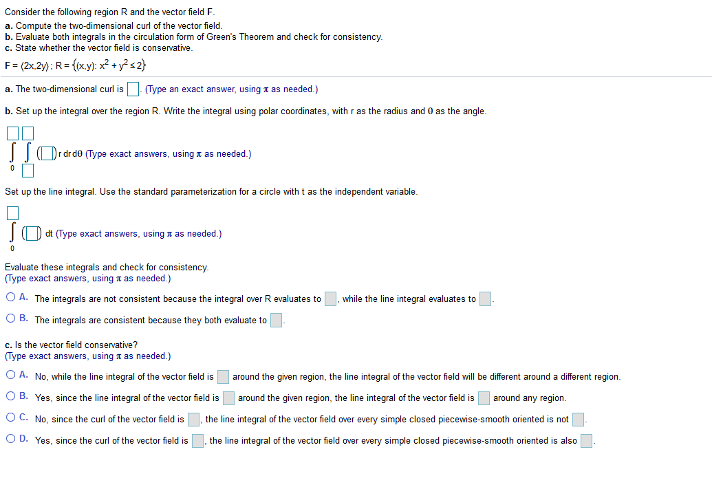 Solved Consider the following region R and the vector field | Chegg.com