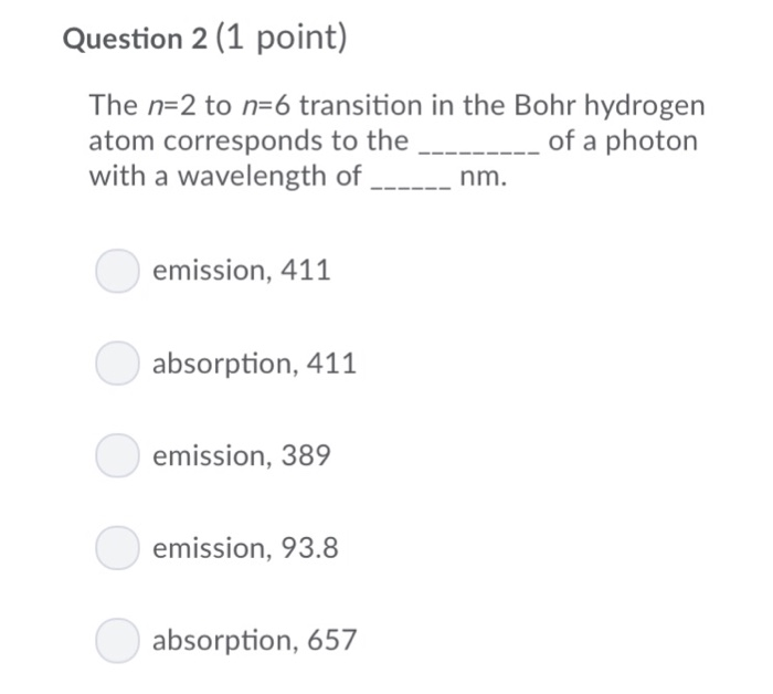 Solved Question 1 (1 point) Saved Determine the energy of a | Chegg.com