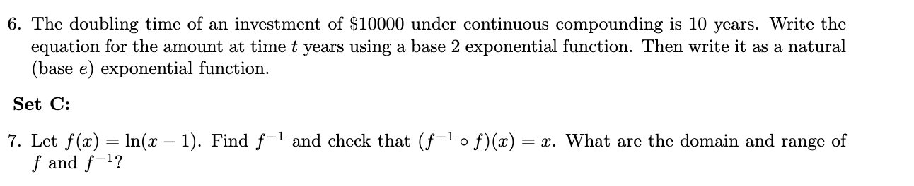 Solved 6. The doubling time of an investment of $10000 under | Chegg.com