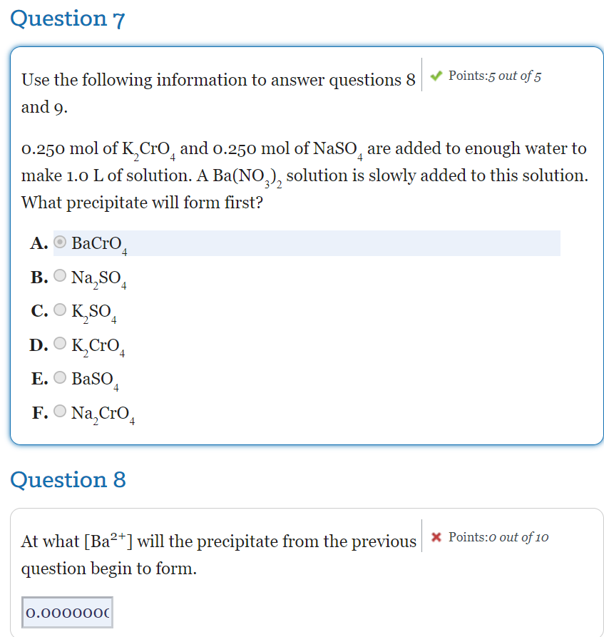 Solved DO NOT SOLVE FOR BaSO4. ﻿SOLVE FOR THE PRECIPITATE | Chegg.com