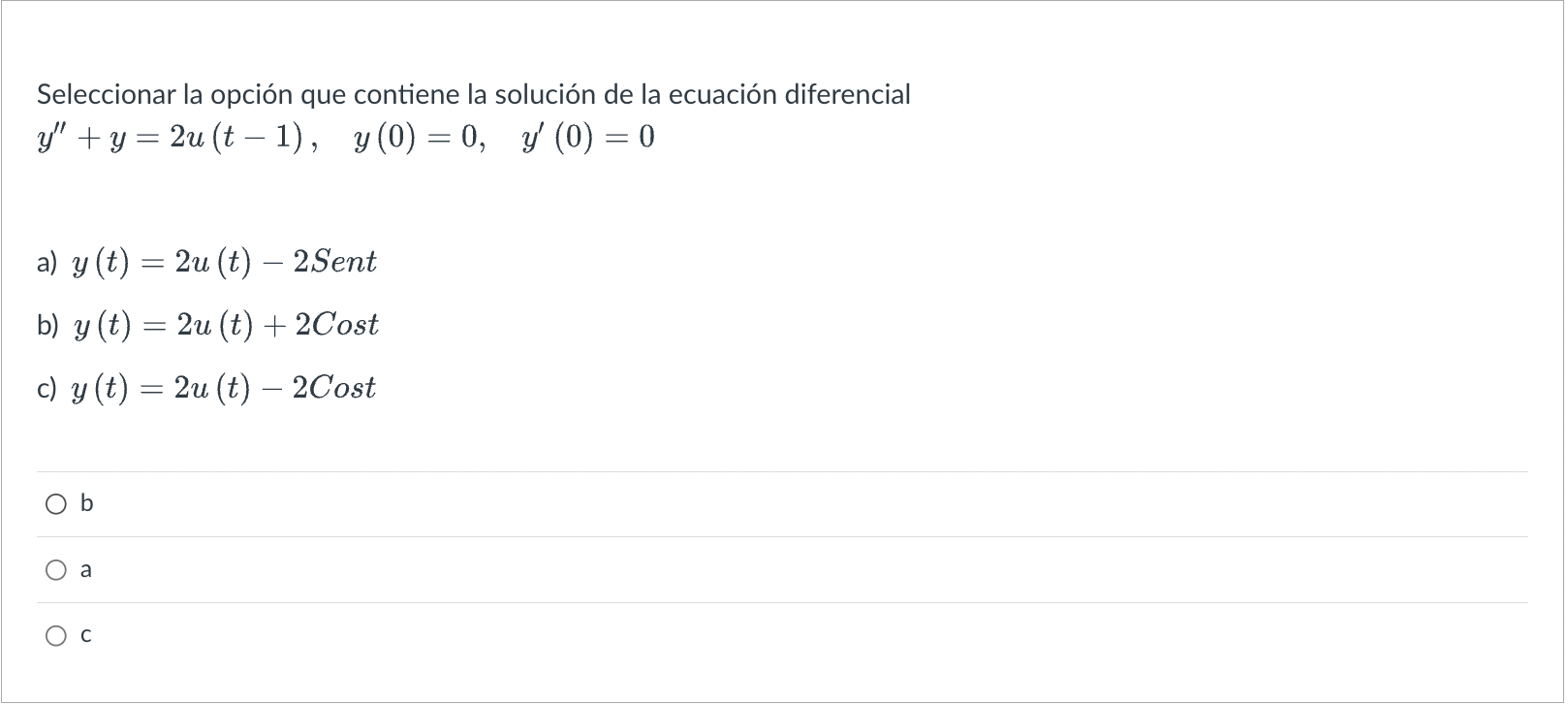 Solved Seleccionar La Opción Que Contiene La Solución De La | Chegg.com