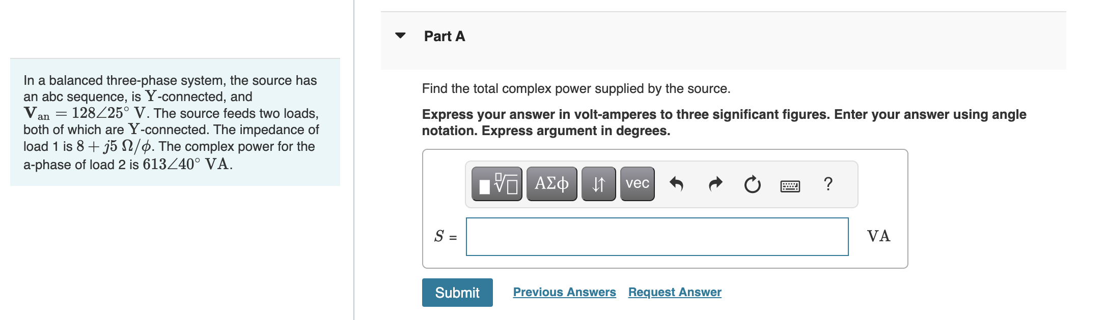 Solved In A Balanced Three-phase System, The Source Has An | Chegg.com