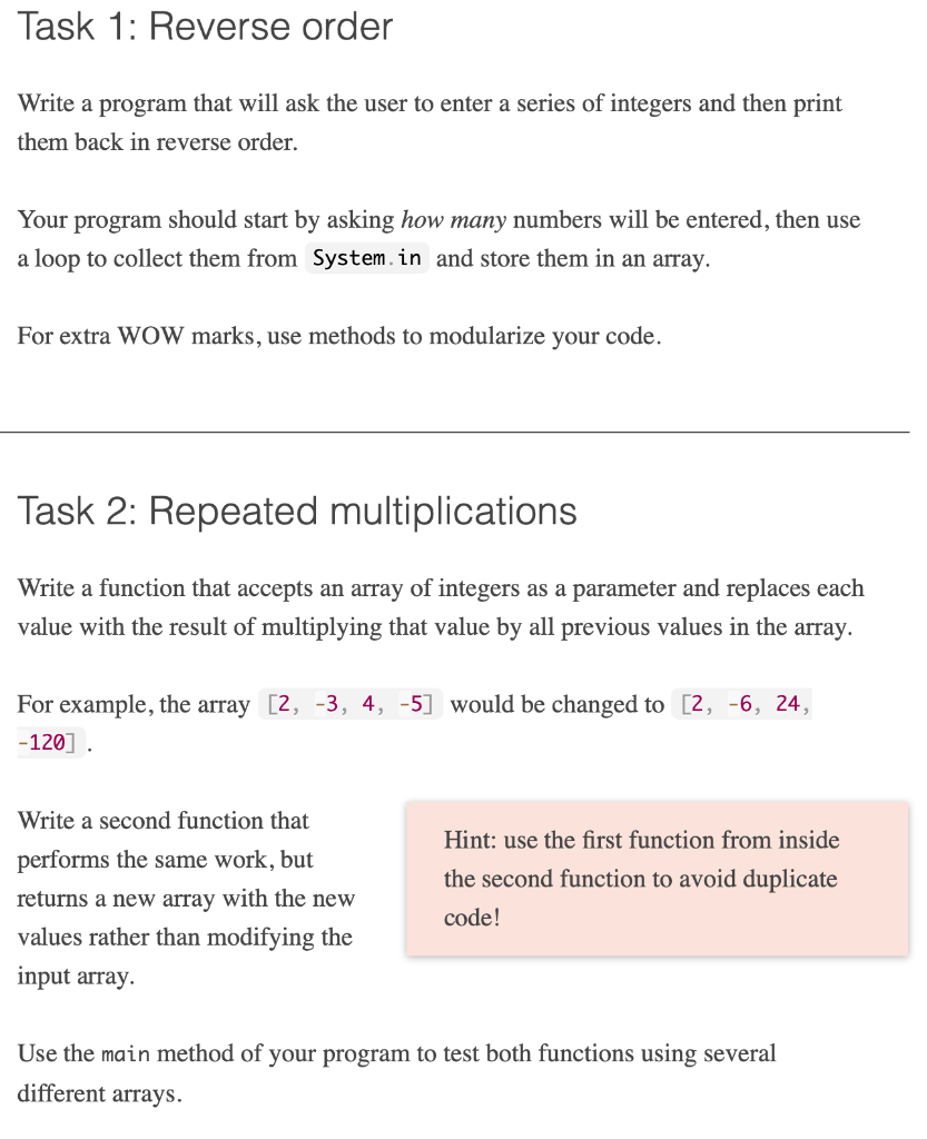 Solved Task 1: Reverse order Write a program that will ask | Chegg.com