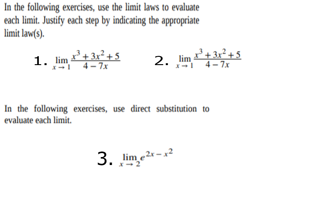 Solved In The Following Exercises, Use The Limit Laws To | Chegg.com