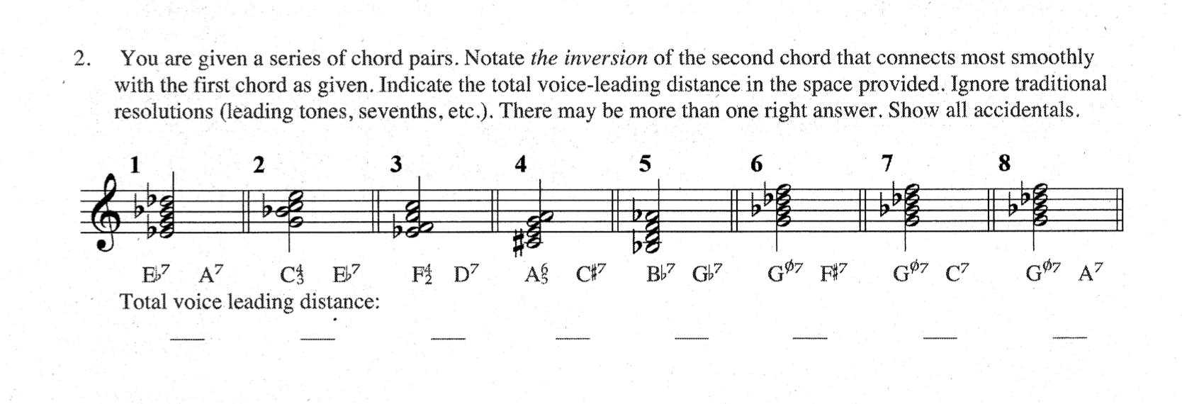 You are given a series of chord pairs. Notate the | Chegg.com