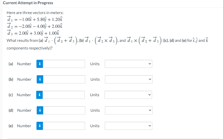 Solved Current Attempt In Progress Here Are Three Vectors Chegg Com