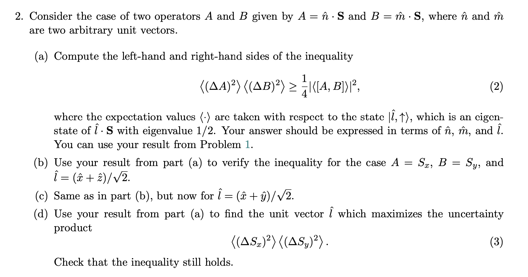 Solved 2. Consider The Case Of Two Operators A And B Given | Chegg.com