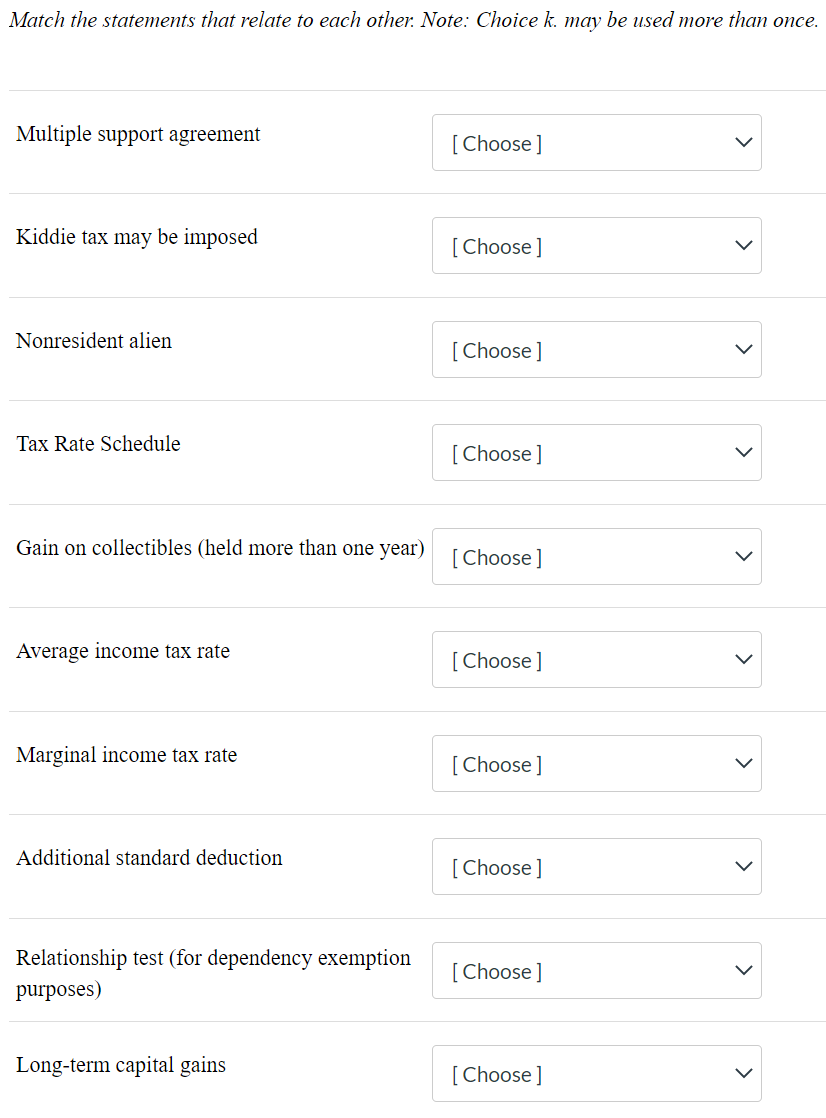 Solved Match the statements that relate to each other. Note: | Chegg.com