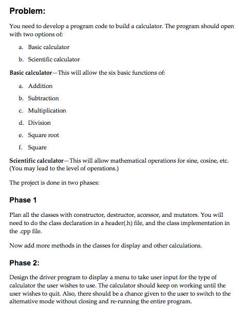 Solved Problem: You need to develop a program code to build | Chegg.com