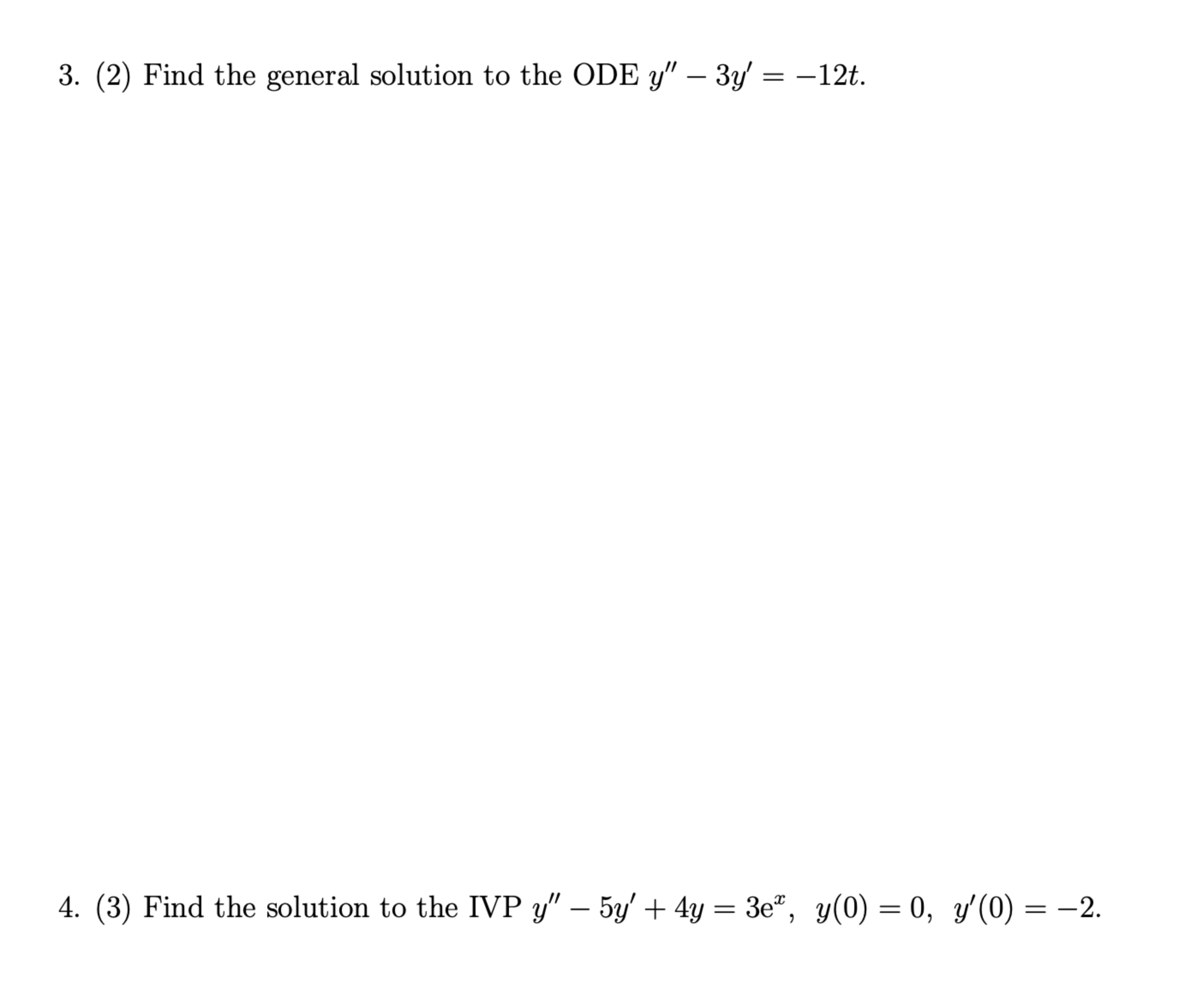 [Solved]: (2) Find the general solution to the ODE y^('&