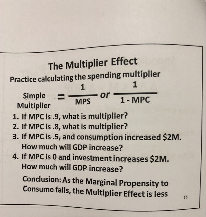 If Mpc Is .9 What Is The Multiplier - TAXP