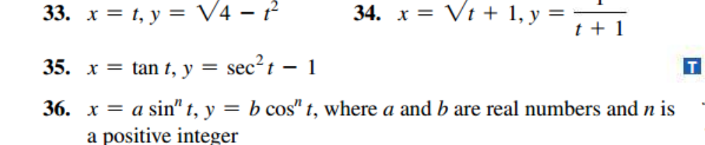 Solved Number 35 please Eliminate the parameter to express | Chegg.com