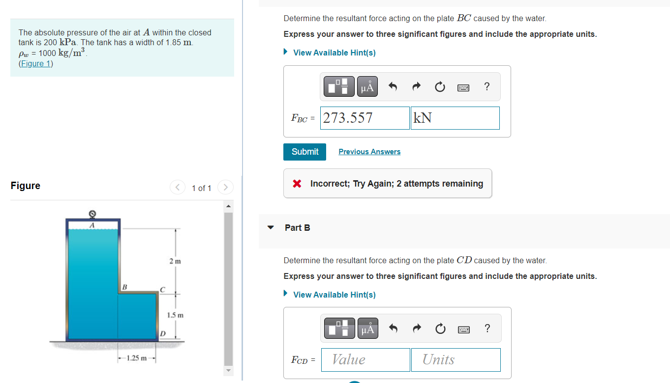 Solved The absolute pressure of the air at A within the | Chegg.com