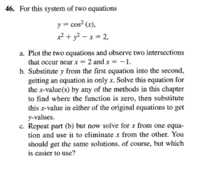 Solved 46. For this system of two equations | Chegg.com