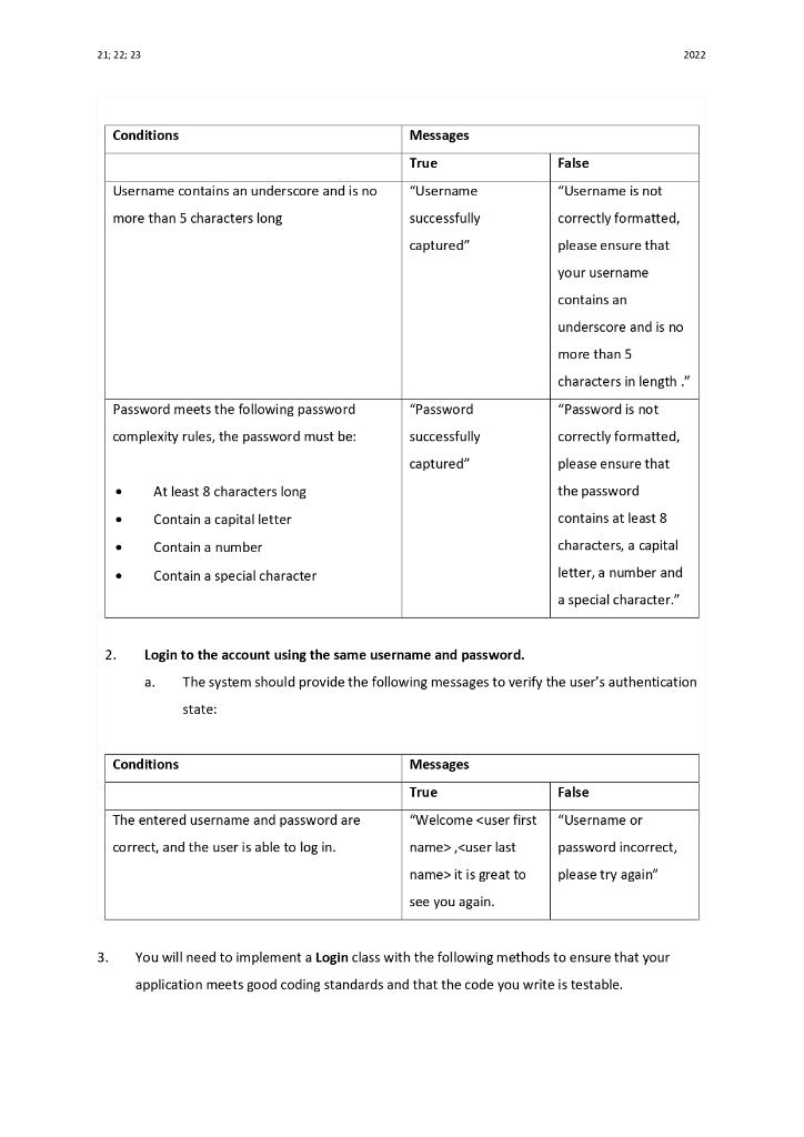 Solved Task 1 - Registration and login feature (Marks: 40) | Chegg.com