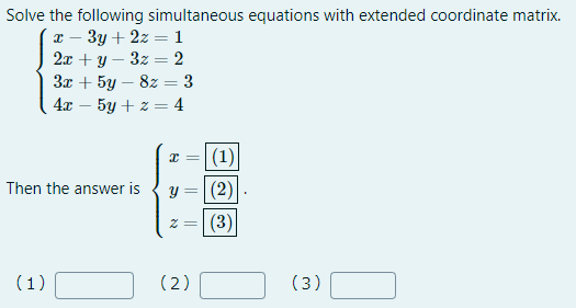 Solved Solve the following simultaneous equations with | Chegg.com