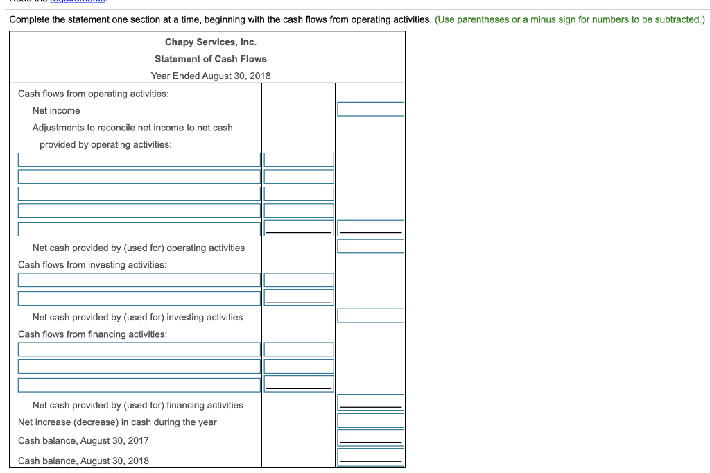 Solved Complete the statement one section at a time, | Chegg.com