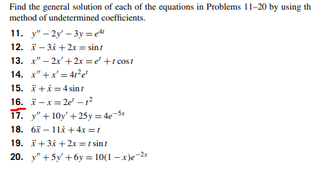 Solved Find the general solution of each of the equations in | Chegg.com