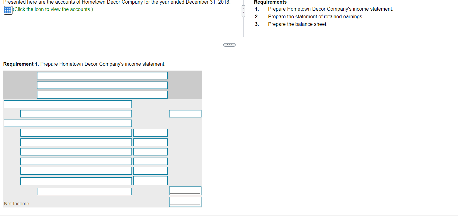 Solved Data table Presented here are the accounts of