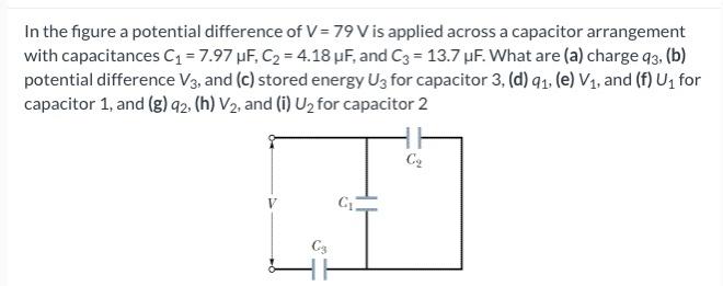 Solved In the figure a potential difference of V= 79 Vis | Chegg.com