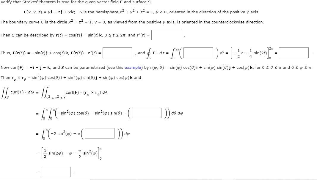 Solved Verify that Strokes' theorem is true for the given | Chegg.com