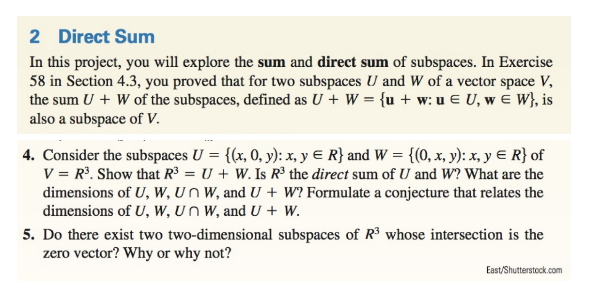 Solved 2 Direct Sum In this project, you will explore the | Chegg.com