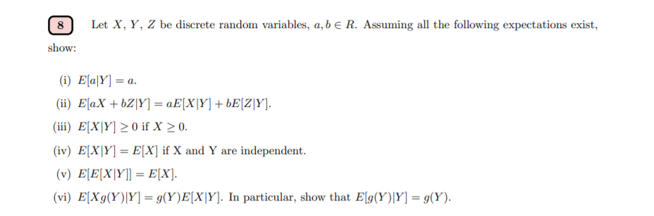 Solved 8 Let X Y Z Be Discrete Random Variables A B Chegg Com