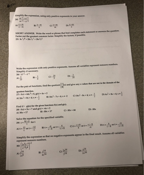 Solved Simplify the expression, using only positive | Chegg.com