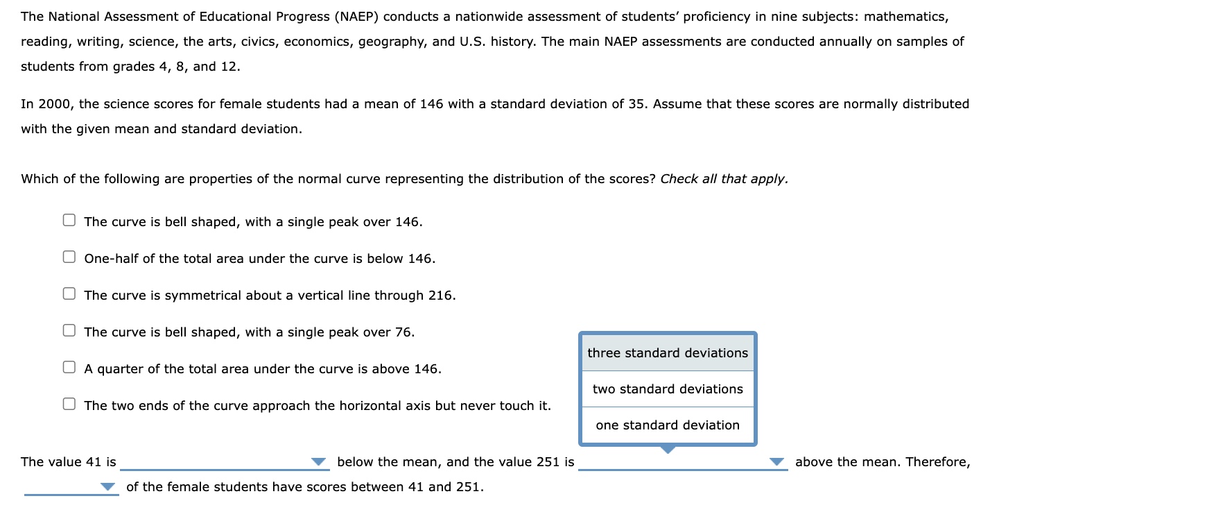 Solved The National Assessment of Educational Progress