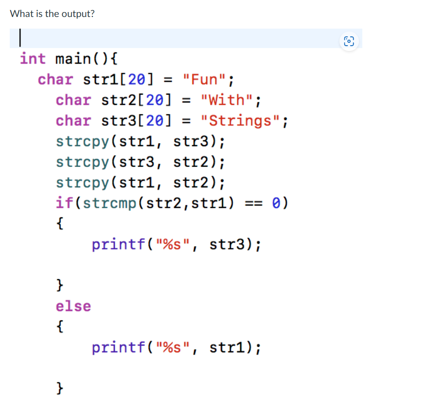 Solved What is the output? int main(){ charstr1[20]= 