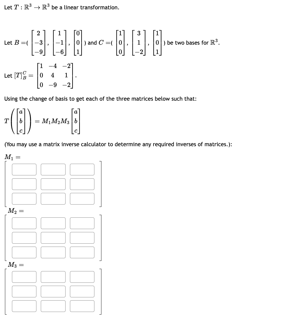 Solved Let B=⎝⎛⎣⎡2−3−9⎦⎤,⎣⎡1−1−6⎦⎤,⎣⎡001⎦⎤⎠⎞ and | Chegg.com