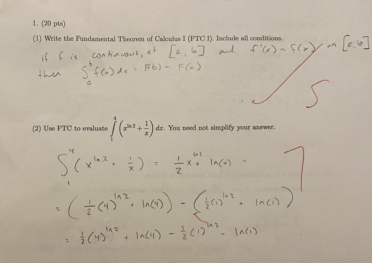 Solved (1) Write the Fundamental Theorem of Calculus I (FTC | Chegg.com