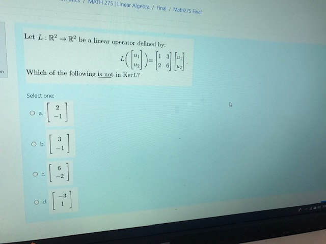 Solved MATH 275 Linear Algebra / Final / Math275 Final Let | Chegg.com
