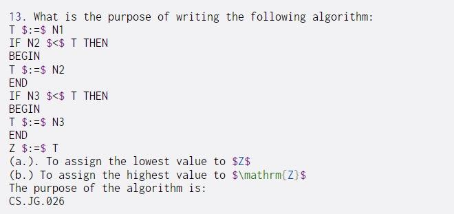 Solved 13. What is the purpose of writing the following | Chegg.com