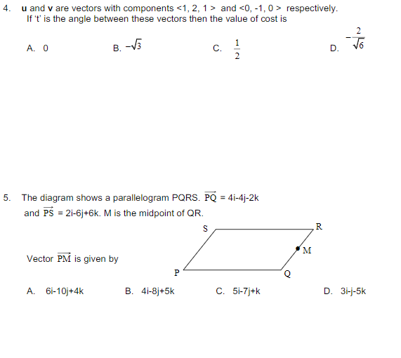 Solved 4. u and v are vectors with components and | Chegg.com