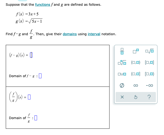 Solved Suppose That The Functions F And G Are Defined As