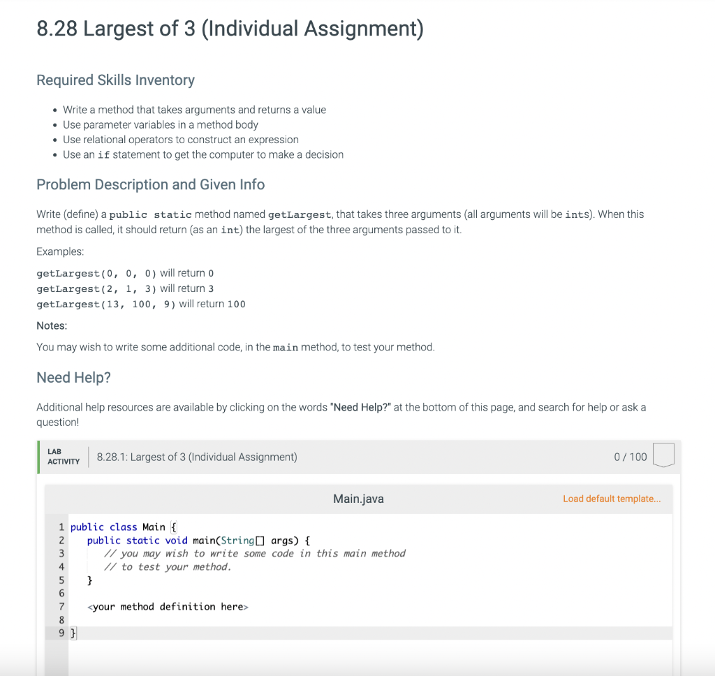 Solved Required Skills Inventory - Write a method that takes | Chegg.com
