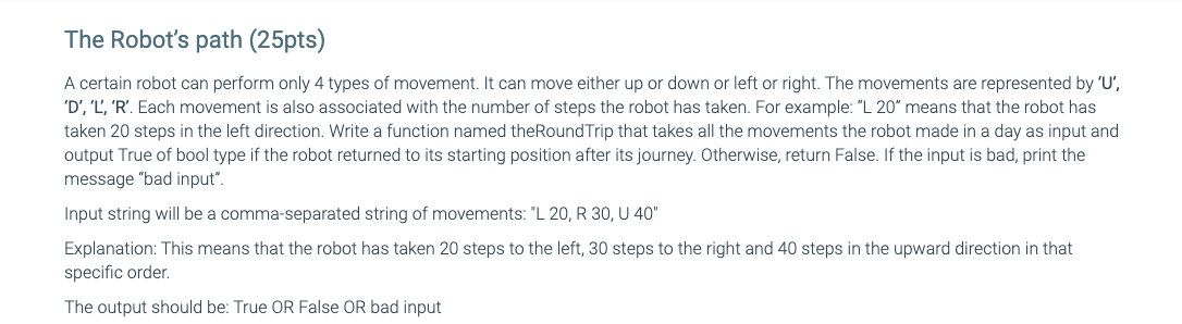 Solved The Robot's path (25pts) A certain robot can perform | Chegg.com