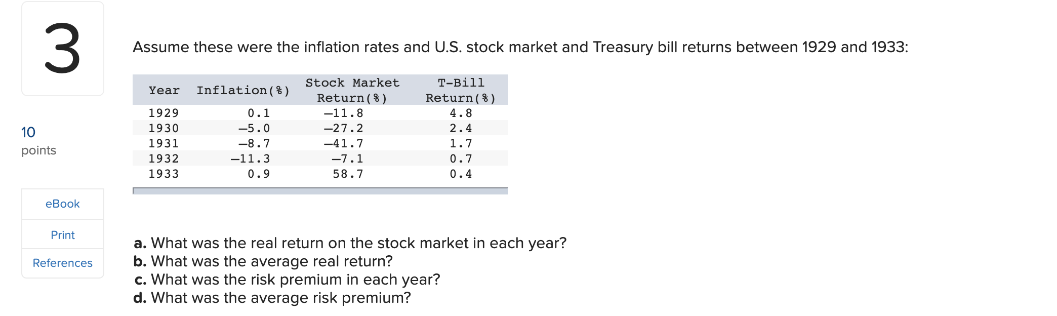 Solved Assume These Were The Inflation Rates And U.S. Stock | Chegg.com