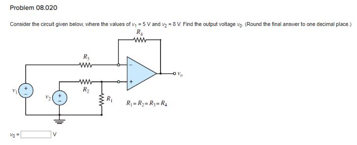 Solved Problem 08.020 Consider the circuit given below, | Chegg.com
