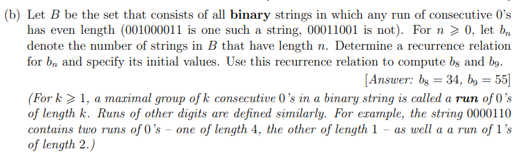 Solved B) Let B Be The Set That Consists Of All Binary | Chegg.com