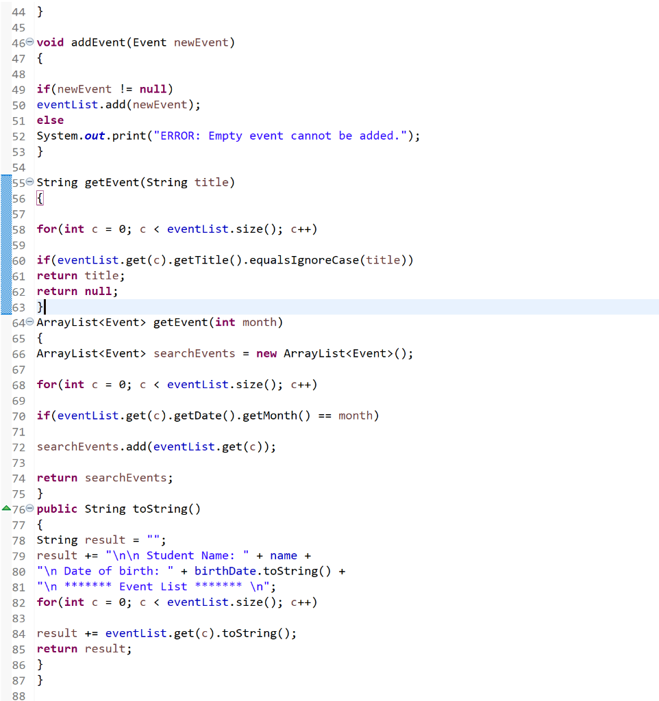 Solved Exercise 7: In the Student class of Exercise 5, add | Chegg.com