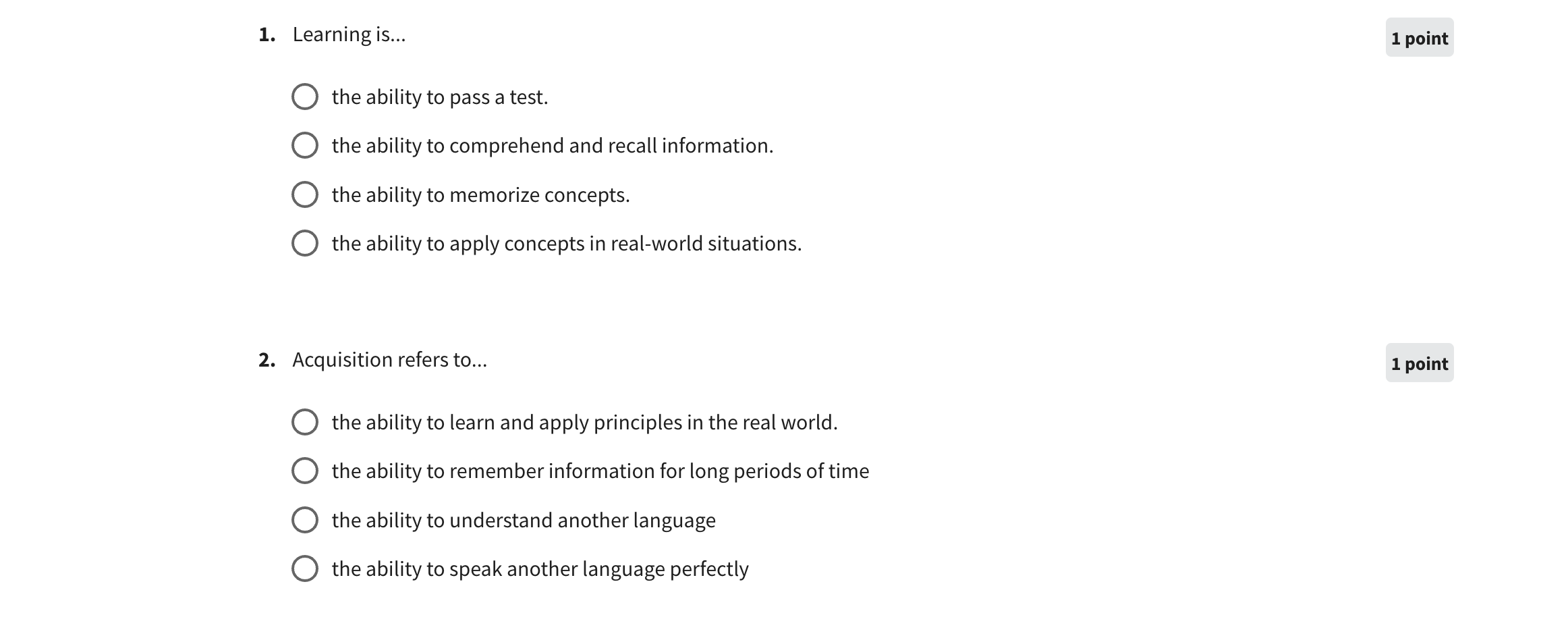1. Which are examples of learning? (Check all that | Chegg.com