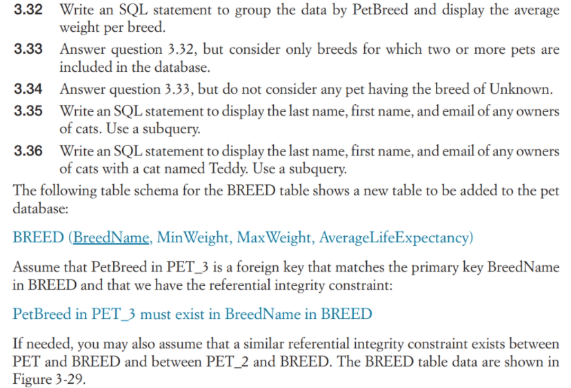 Solved 3.30 Write the required SQL statements to create the | Chegg.com