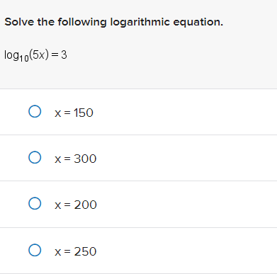 Solved Solve The Following Logarithmic | Chegg.com