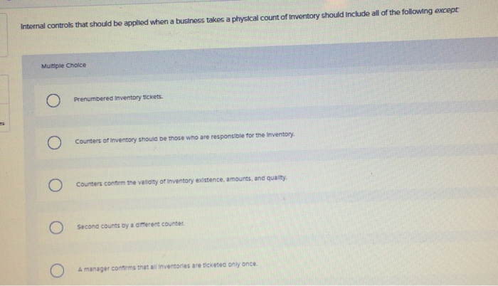 Solved Internal controls that should be applied when a | Chegg.com